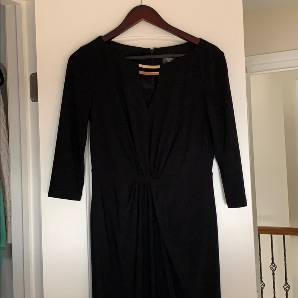 Vince Camuto 3/4 Sleeve Black Dress